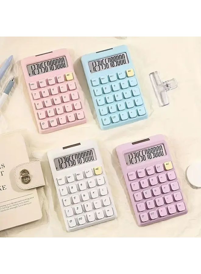 Purple Solar Powered 12 Digit Large Button Scientific Calculator Dual Power High Definition Display - Image 3